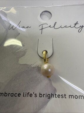 Gold Pearl Drop Charm